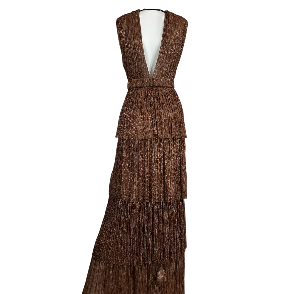 Sabina Musayev Metallic Brown Skylar Gown Size S - Picture 3 of 4